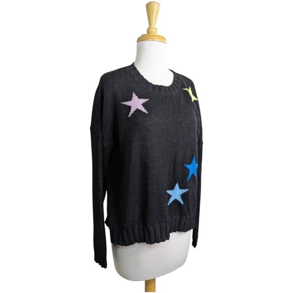 Rails Perci Star Print Sweater Small Wool Alpaca Cashmere Multicolor Black Pullo - Picture 2 of 11